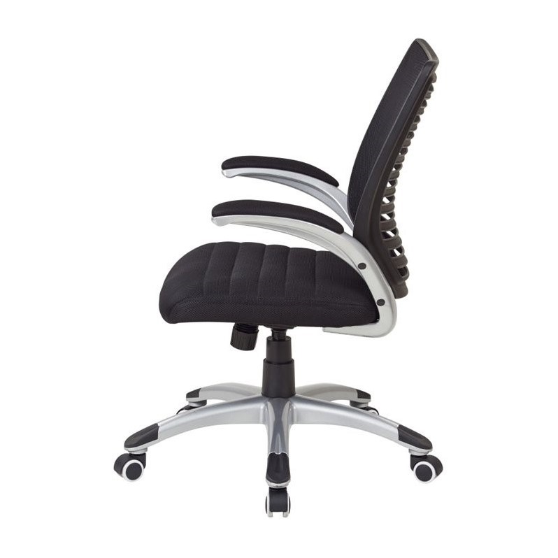 Mesh Seat and Screen Back Managers Chair in Black