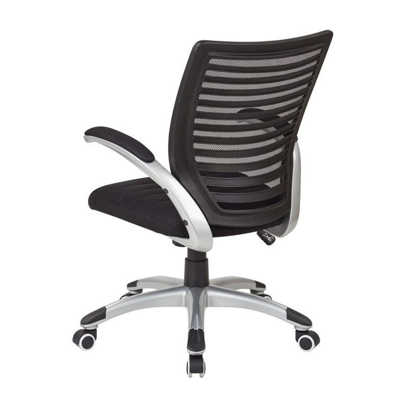 Mesh Seat and Screen Back Managers Chair in Black