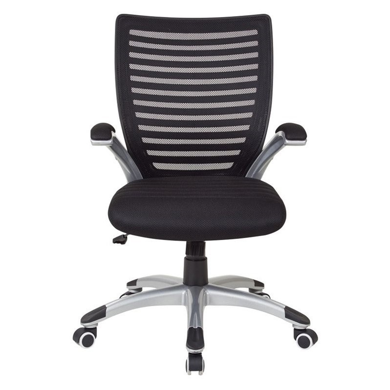 Mesh Seat and Screen Back Managers Chair in Black