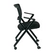 Mesh Back Folding Chair in Black Fabric (Set of 2)