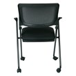 Mesh Back Folding Chair in Black Fabric (Set of 2)