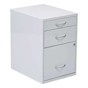 22 in Pencil Box Storage File Metal Cabinet in White Finish