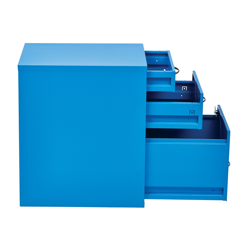22 in Pencil Box Storage Metal File Cabinet in Blue Finish