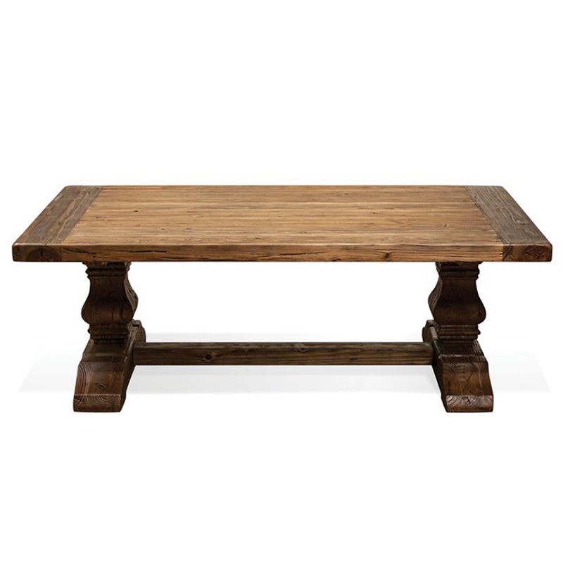 Riverside Furniture Hawthorne Solid Wood Coffee Table in Barnwood Brown