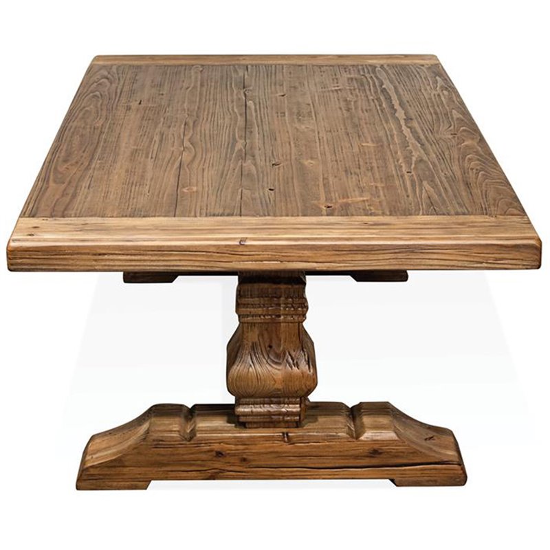 Riverside Furniture Hawthorne Solid Wood Coffee Table in Barnwood Brown