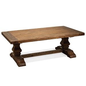 Riverside Furniture Hawthorne Solid Wood Coffee Table in Barnwood Brown