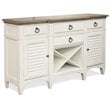 Riverside Furniture Myra Wood Wine Rack Buffet in Natural and Paper White