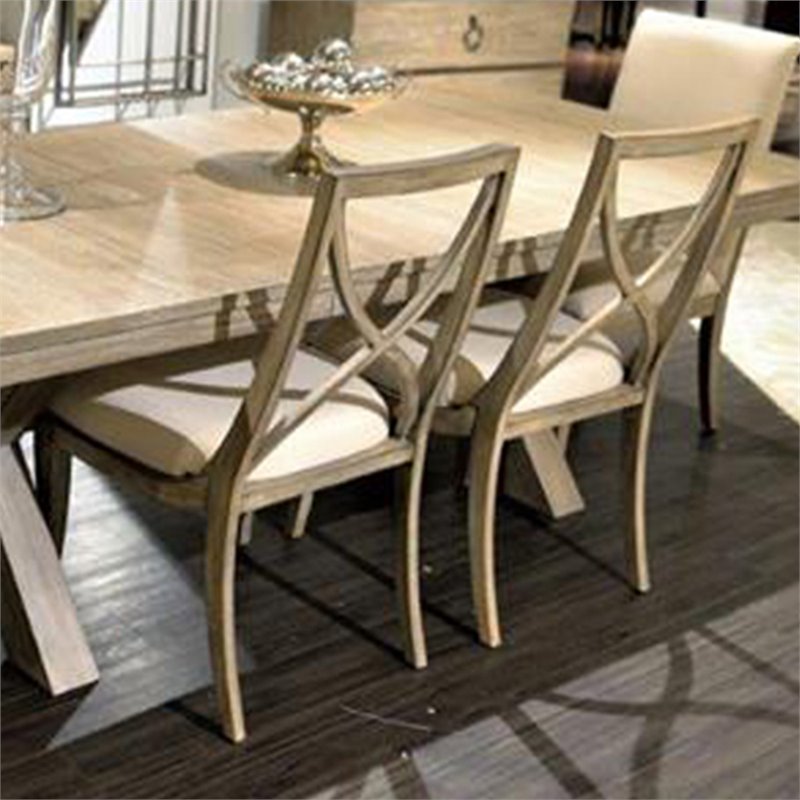 Riverside Furniture Sophie Upholstered Wood Dining Side Chair in Natural