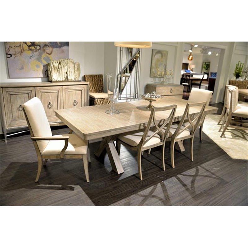 Riverside Furniture Sophie Upholstered Wood Dining Side Chair in Natural