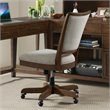 Riverside Furniture Vogue Upholstered Wood Desk Chair in Plymouth Brown Oak