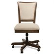 Riverside Furniture Vogue Upholstered Wood Desk Chair in Plymouth Brown Oak