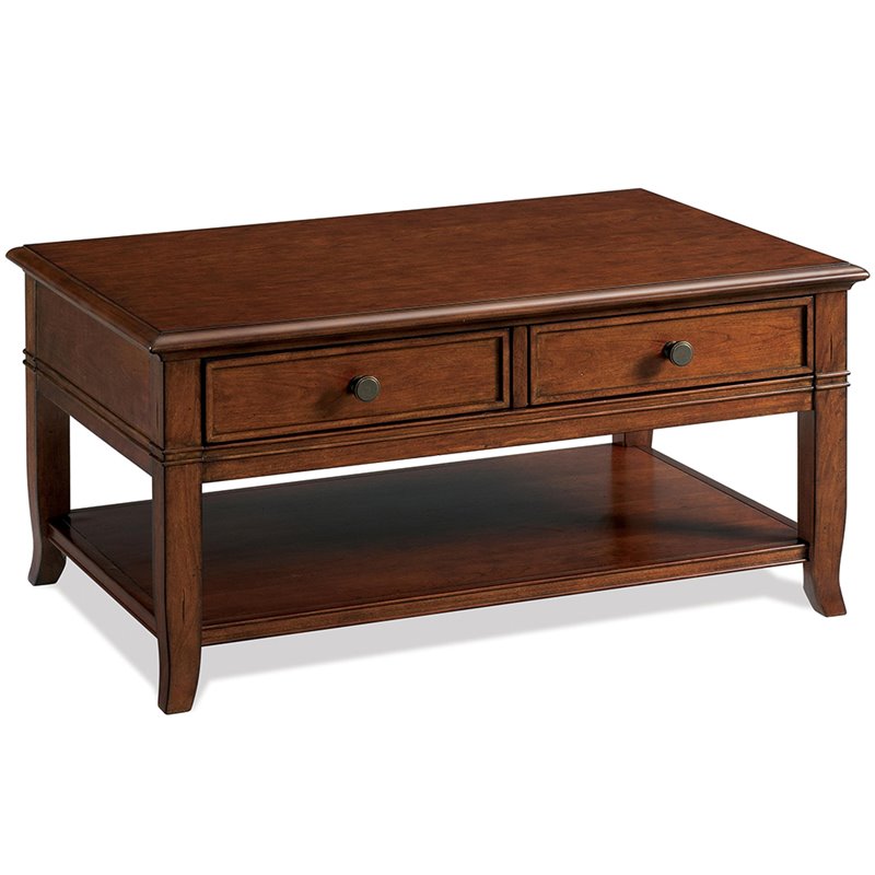 Riverside Furniture Campbell Wood Coffee Table in Burnished Cherry