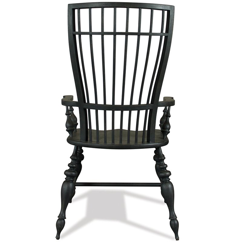 Riverside Furniture Cassidy Windsor Dining Arm Chair in Charred Oak