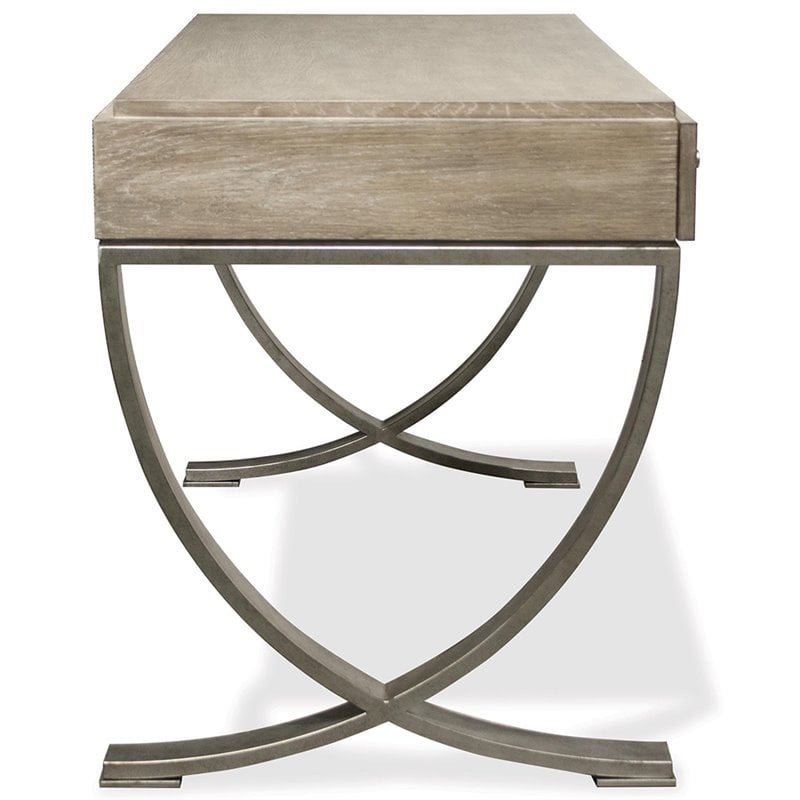Riverside Furniture Sophie Wood and Metal Writing Desk in Natural