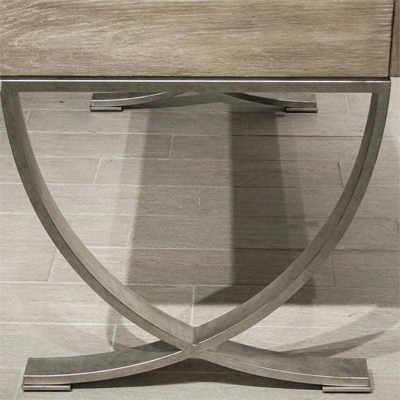 Riverside Furniture Sophie Wood and Metal Writing Desk in Natural