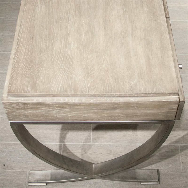 Riverside Furniture Sophie Wood and Metal Writing Desk in Natural