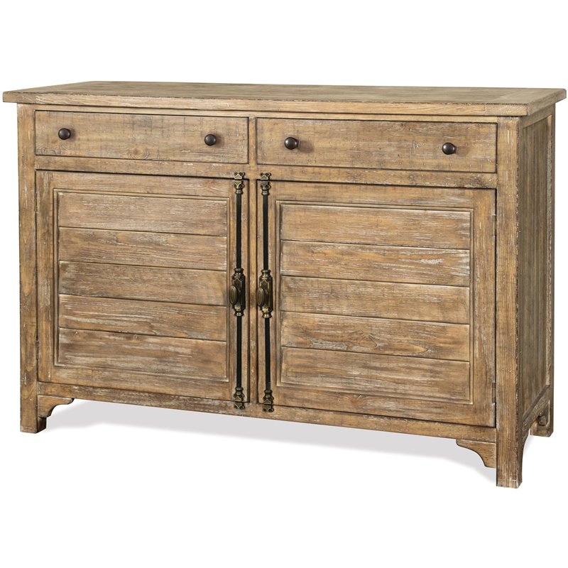 Riverside Furniture Sonora Coastal Wood Sideboard in Snowy Desert Brown