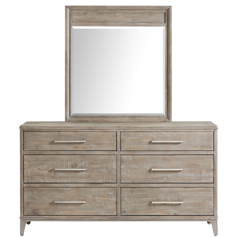 Riverside Furniture Intrigue Wood Framed Mirror in Hazelwood Brown