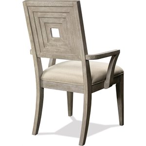 Riverside Furniture Cascade Upholstered Wood Back Arm Chair in Dovetail Gray