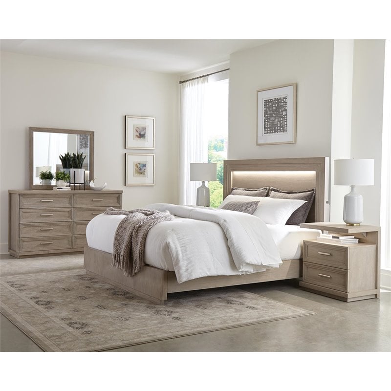 Riverside Furniture Cascade Contemporary Wood Framed Mirror in Dovetail Gray