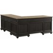 Riverside Furniture Regency L-Shaped Wood Computer Desk in Antique Oak and Black