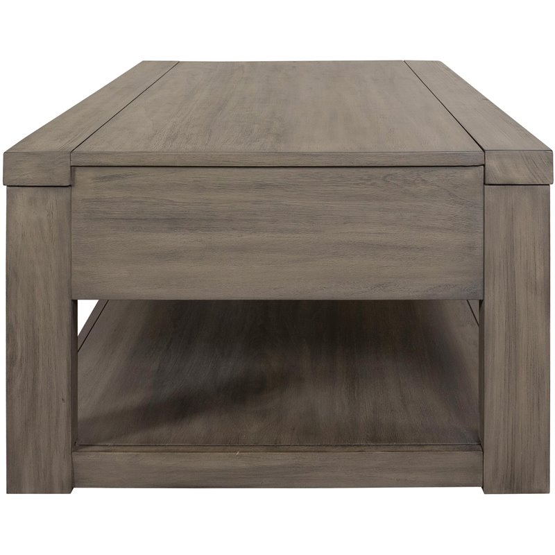 Riverside Furniture Riata Modern Contemporary Wood Coffee Table in Gray Wash