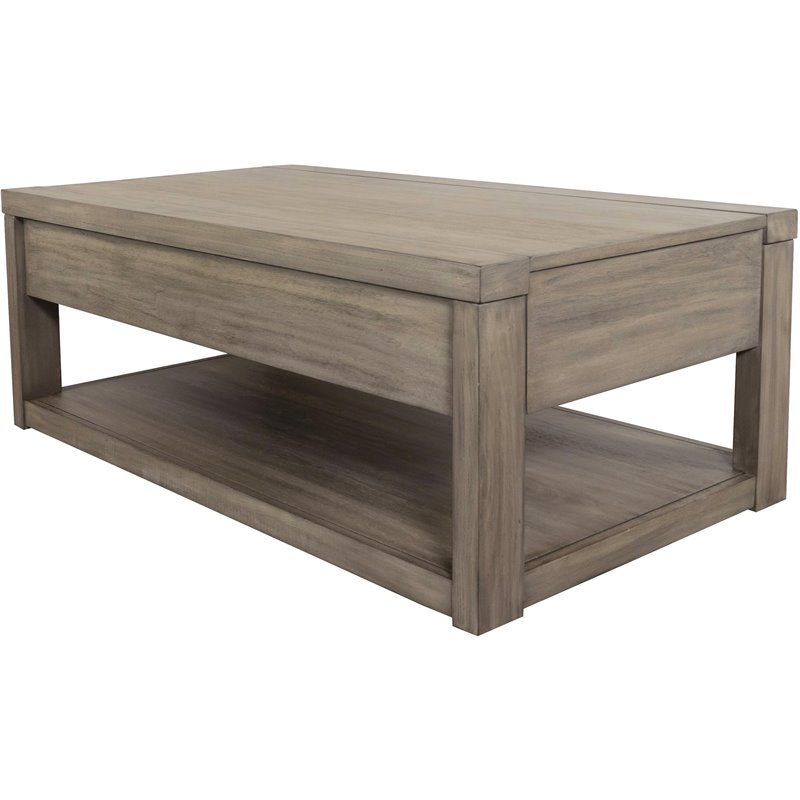 Riverside Furniture Riata Modern Contemporary Wood Coffee Table in Gray Wash