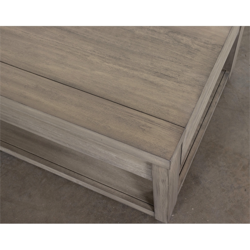 Riverside Furniture Riata Modern Contemporary Wood Coffee Table in Gray Wash