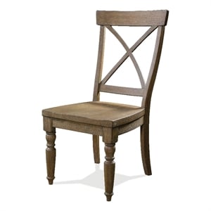 Riverside Furniture Sonora Wood Side Chair with X-Back in Snowy Desert Brown