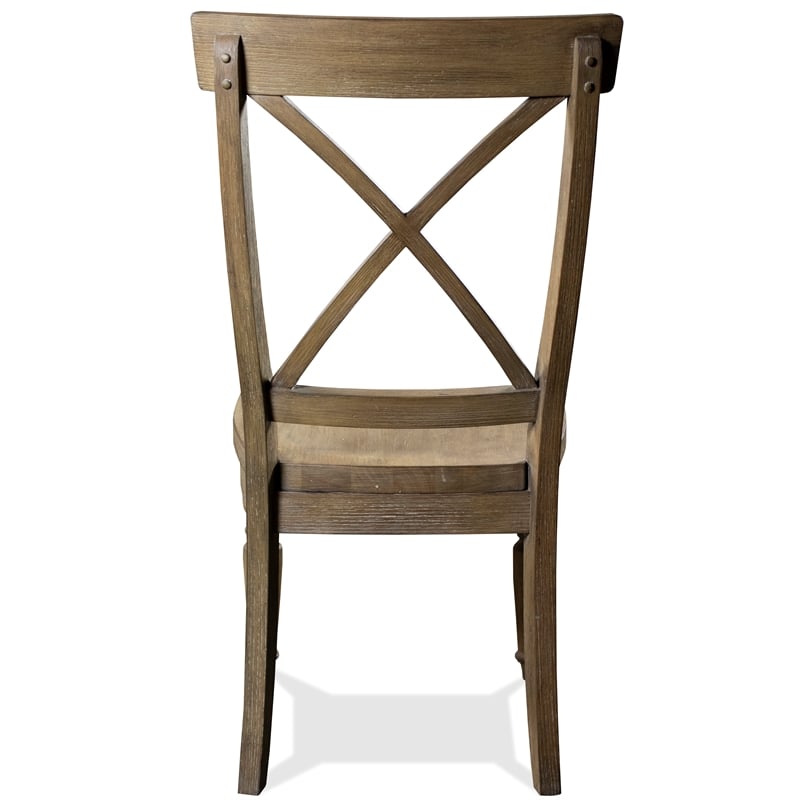 Riverside Furniture Sonora Wood Side Chair with X-Back in Snowy Desert Brown