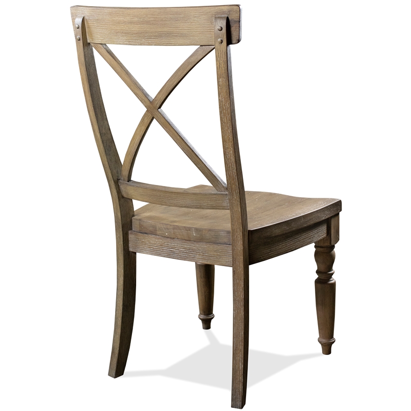 Riverside Furniture Sonora Wood Side Chair with X-Back in Snowy Desert Brown