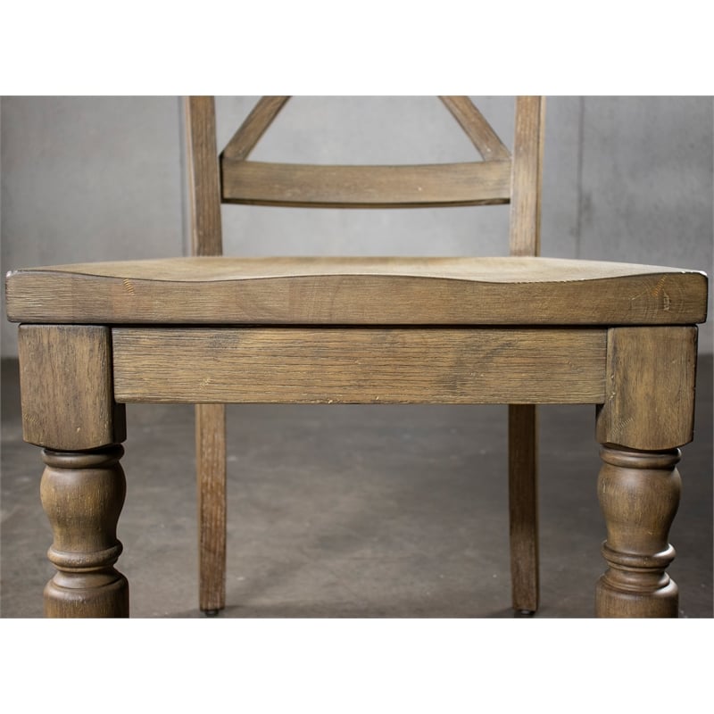 Riverside Furniture Sonora Wood Side Chair with X-Back in Snowy Desert Brown