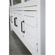 Riverside Furniture Cora Wood Entertainment Console in Cloud White and Fog Gray