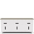 Riverside Furniture Cora Wood Entertainment Console in Cloud White and Fog Gray