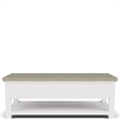 Riverside Furniture Cora Large Wood Coffee Table in Cloud White and Fog Gray