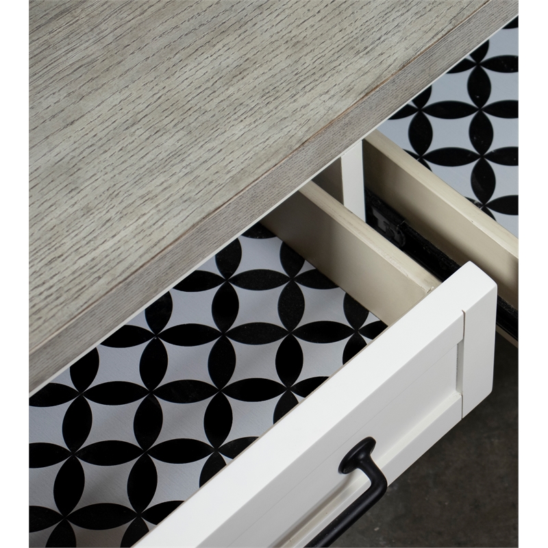 Riverside Furniture Cora Small Wood Coffee Table in Cloud White and Fog Gray