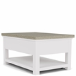 Riverside Furniture Cora Small Wood Coffee Table in Cloud White and Fog Gray