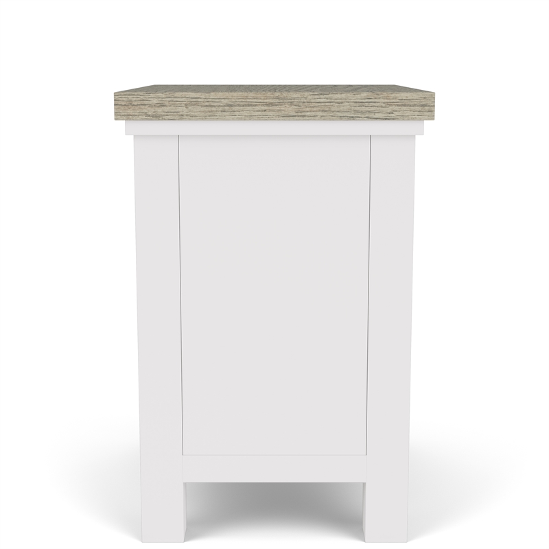 Riverside Furniture Cora Wood End Table in Cloud White and Fog Gray