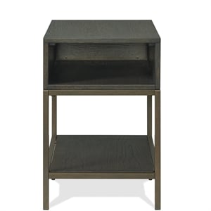 Riverside Furniture Hyde Rectangular Wood Chairside Table in Caviar Brown