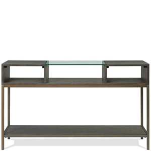 Riverside Furniture Hyde Rectangular Wood Console Table in Caviar Brown