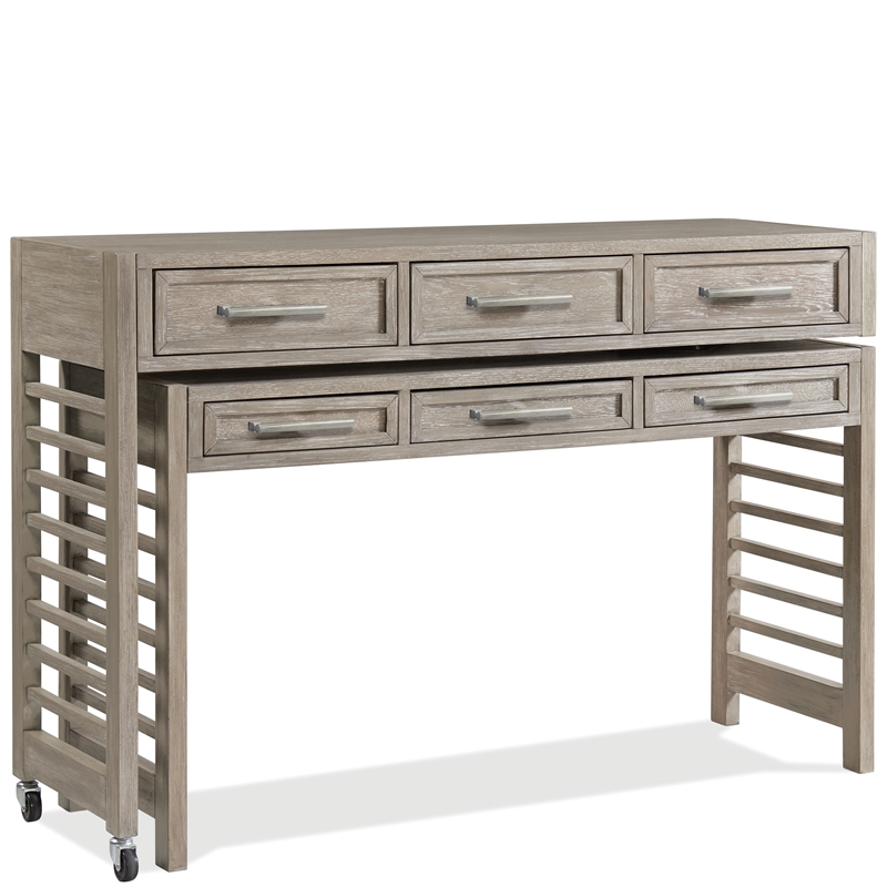 Riverside Furniture Fresh Perspectives Wood Swivel Desk in Casual Taupe Tan