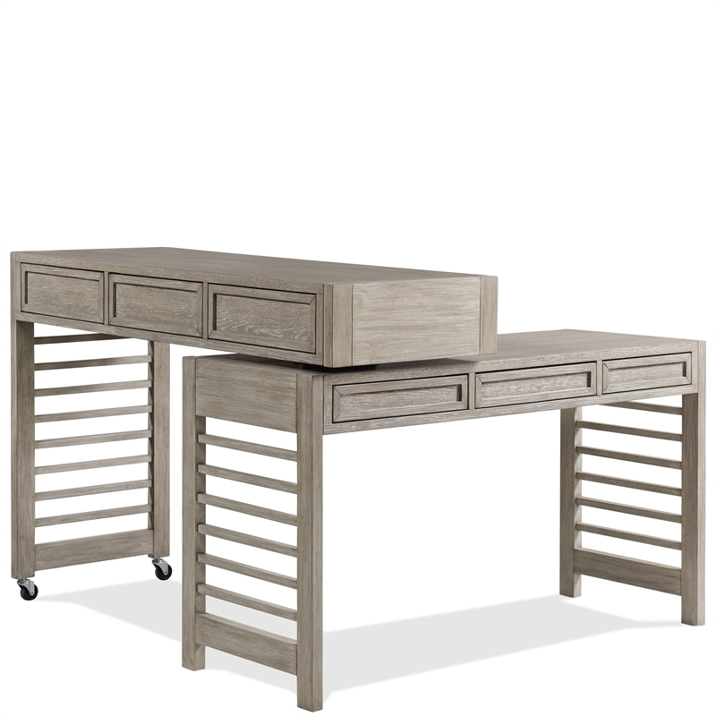 Riverside Furniture Fresh Perspectives Wood Swivel Desk in Casual Taupe Tan