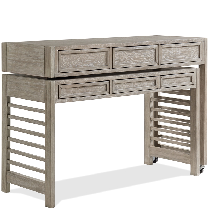 Riverside Furniture Fresh Perspectives Wood Swivel Desk in Casual Taupe Tan