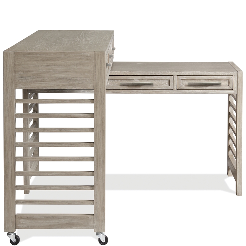 Riverside Furniture Fresh Perspectives Wood Swivel Desk in Casual Taupe Tan
