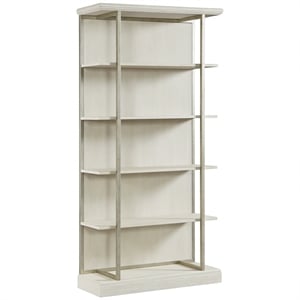 Riverside Furniture Maisie Modern Wood Bookcase in Champagne Beige