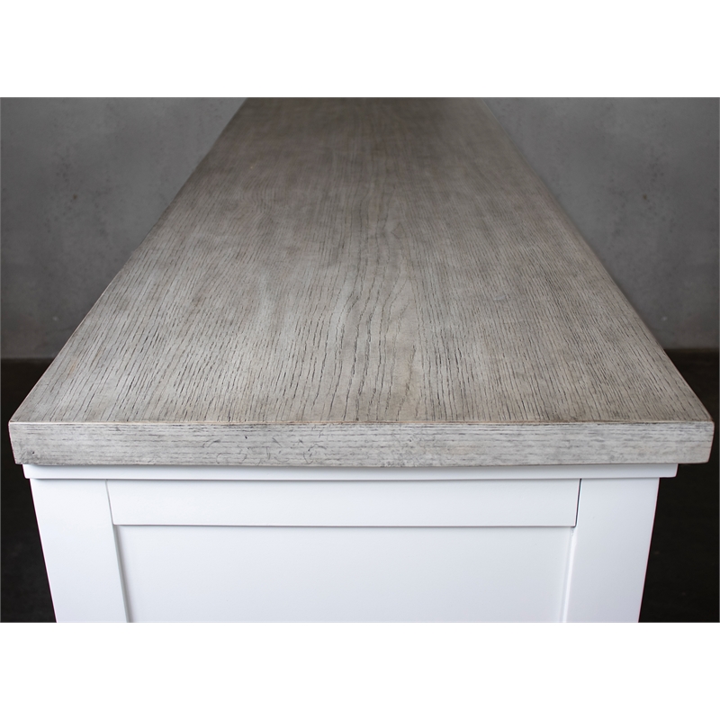 Riverside Furniture Cora Wood 7-Drawer Dresser in Cloud White and Fog Gray
