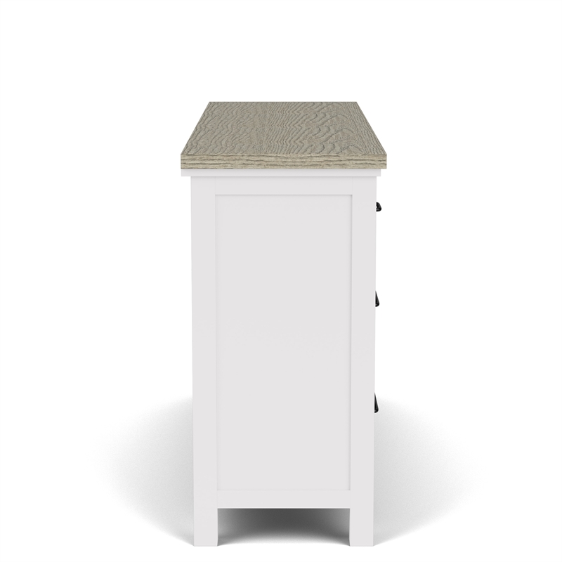 Riverside Furniture Cora Wood 7-Drawer Dresser in Cloud White and Fog Gray