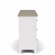 Riverside Furniture Cora Wood 7-Drawer Dresser in Cloud White and Fog Gray