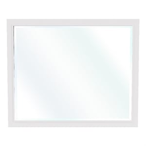 Riverside Furniture Cora Wood Framed Landscape Mirror in Cloud White