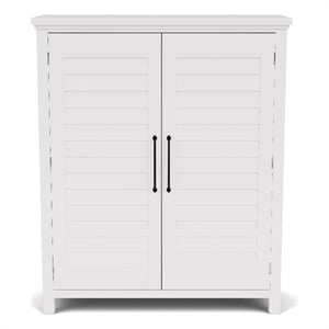 Riverside Furniture Cora Wood Armoire in Cloud White and Fog Gray